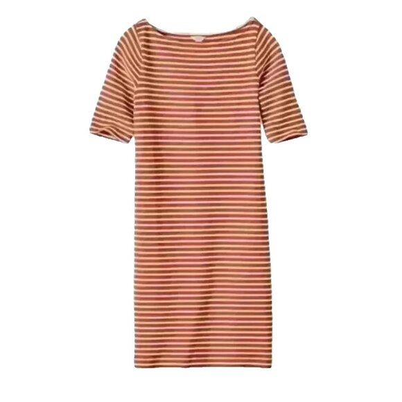 Fossil Womens Sz Medium Addison Burnt Orange Stripe Knit Dress Cosplay Y2K Flaw - Picture 1 of 12